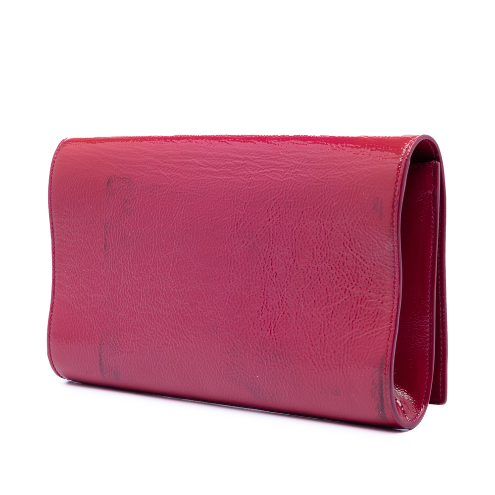 Pre-Loved Saint Laurent Large Textured Patent Belle De Jour Clutch - Picture 2 of 7